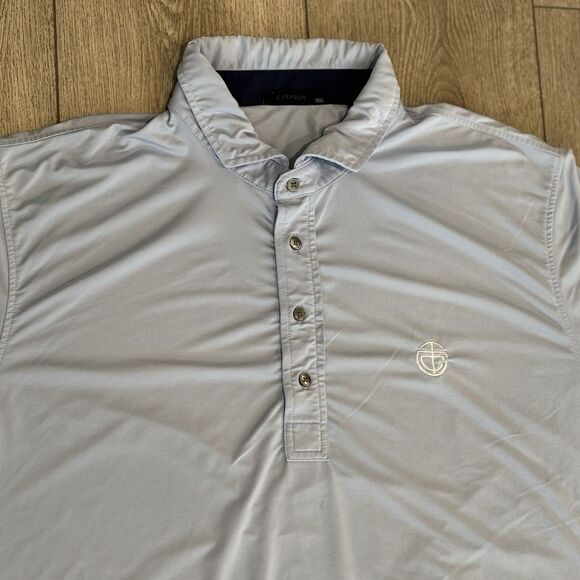 Greyson Golf Polo Shirt Mens XXL Blue Performance Stretch Wolf Logo Preppy - Picture 2 of 10